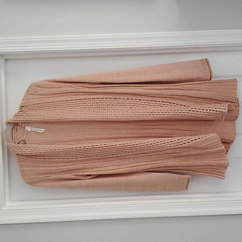 Pink long sleeve knit cardigan. Size M